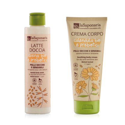 Kit corporal pieles sensibles – Leche de ducha + Crema corporal