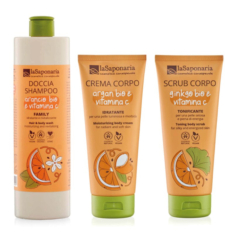 Kit corporal familiar – Gel de ducha + Crema corporal hidratante + Exfoliante corporal tonificante